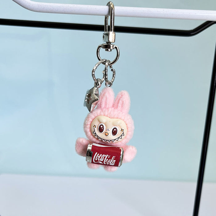 Wholesale Flocked Cola Cute Keychain Doll Cute School Bag Pendant Car Key Chain Mobile Phone Chain