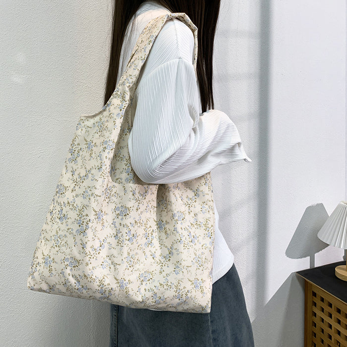Wholesale Vintage oil painting flower canvas bag, one shoulder hand-held large capacity vest bag
