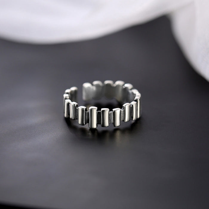 Wholesale Silver plated geometric ring light luxury tail ring plain ring index finger ring niche high-end opening ring
