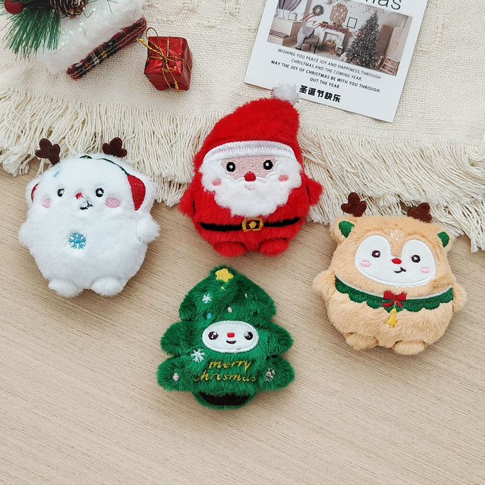 Wholesale Christmas Plush Brooch Cute Bag Charm Keychain Pendant for Party Gift Boutique MOQ≥3
