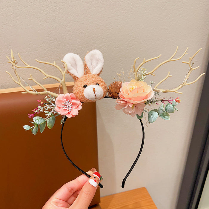 Wholesale Christmas Glow Headwear Fun Dress-up Headband Antler Hair Accessories