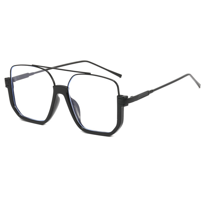 Wholesale Sunglasses for women in summer, bare faced, double beam large frame, anti blue light retro glasses, high-end street photography sunglasses