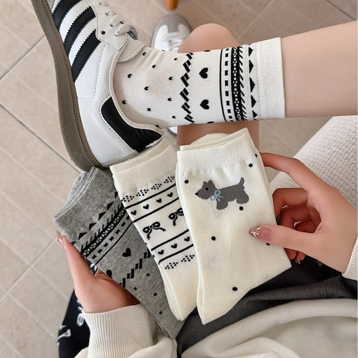 Wholesale Cotton socks with cute mid tube and versatile pile socks