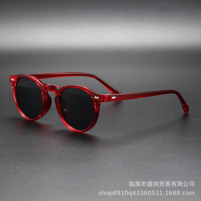 Wholesale Literary retro glasses, round fashionable rice nail sunglasses, polarized sunglasses