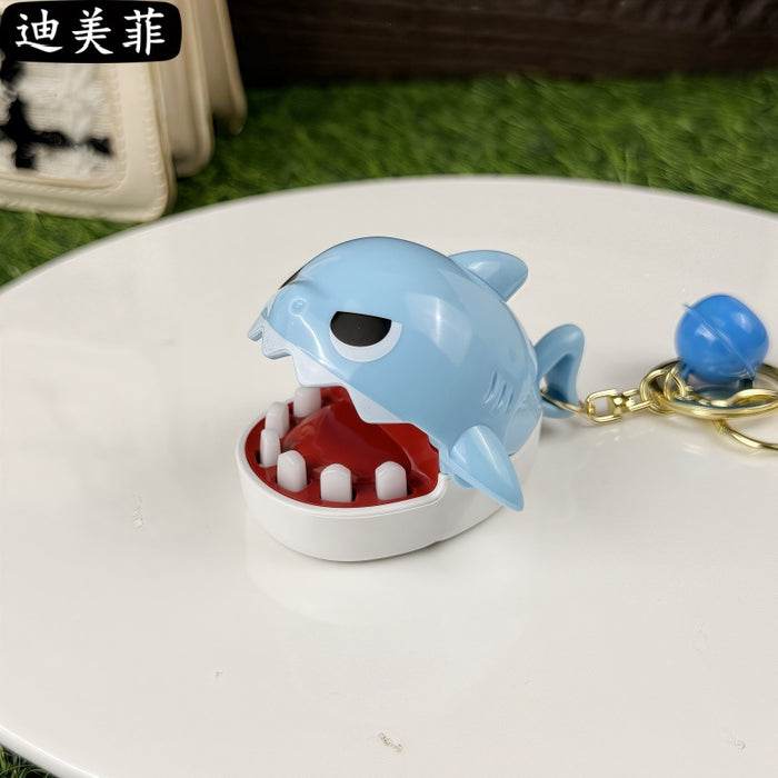 Wholesale Cartoon Bite Shark Keychain Bite Teeth Bite Fingers  Toy Doll Pendant Small Gift