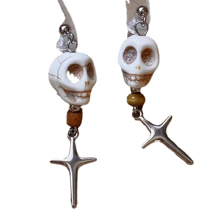 Wholesale Cross skull earrings earrings personality Halloween earrings