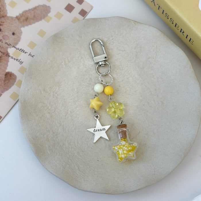 Wholesale Beaded Keychain Girly Heart Simple Mobile Phone Chain Cute Pendant