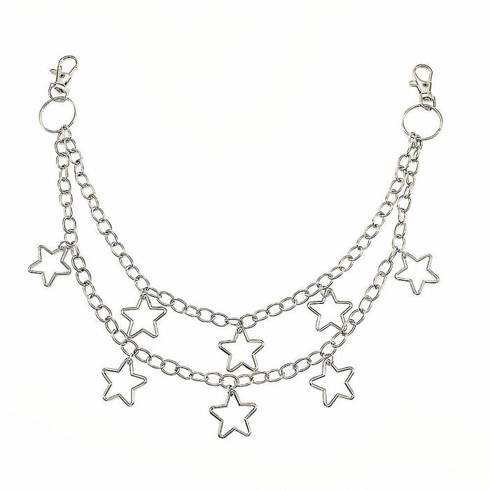 Wholesale Jewelry punk metal star pendant alloy five-pointed star pants chain