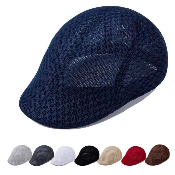Wholesale Sun hat breathable beret cap duckbill cap mesh hollow beret