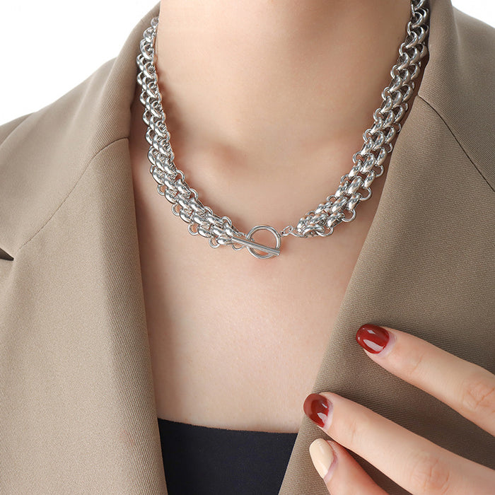 Wholesale Temperament jewelry set ring necklace versatile gold-plated bracelet