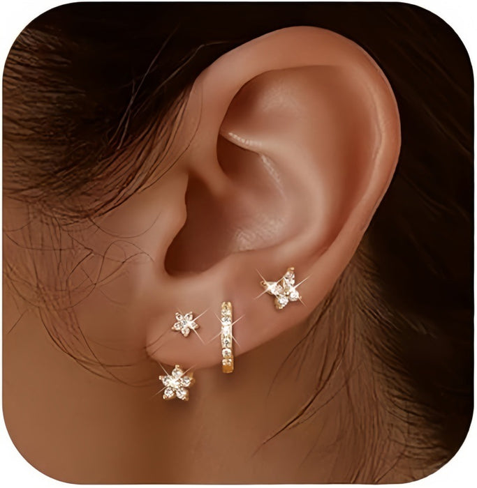 Wholesale Fashionable and trendy flower copper earrings are simple, atmospheric, compact, and high-end