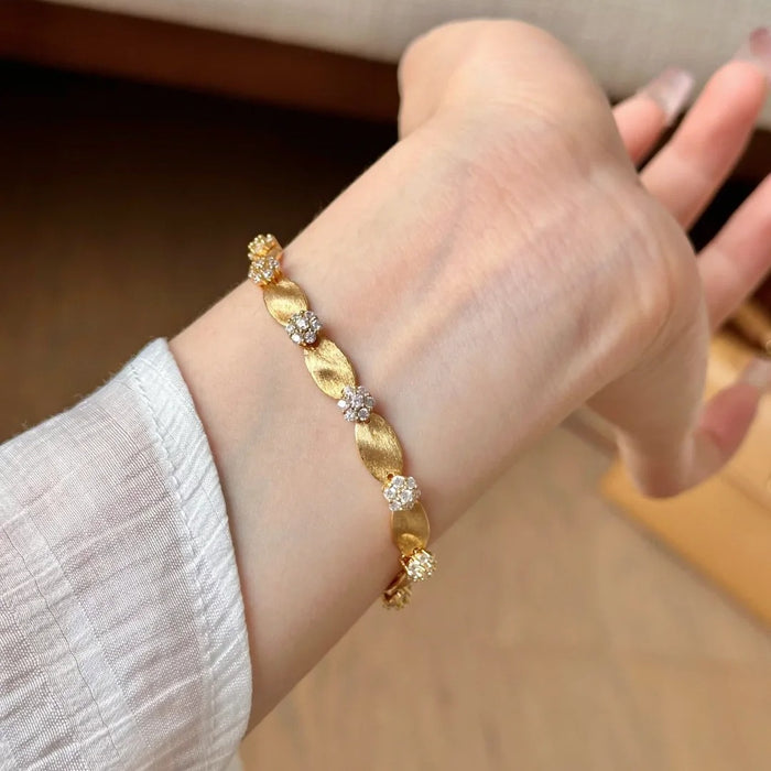 Wholesale Ribbon Brushed Geometric Bracelet Fashion Diamond Set Bracelet