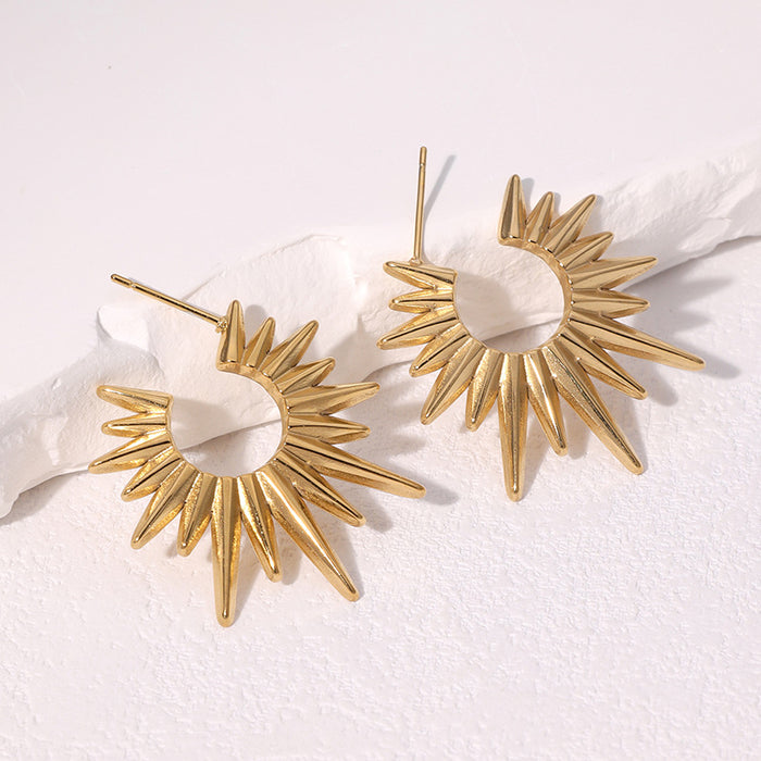 Wholesale Stainless Steel Earrings, Personalized 18K Gold-Plated Niche Titanium Steel Earrings