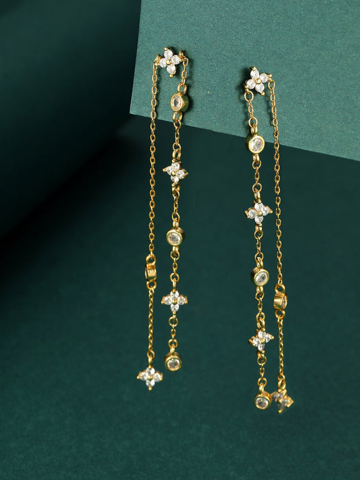 Wholesale Zircon Four-Leaf Flower Necklace Earrings Bracelet Ring Set