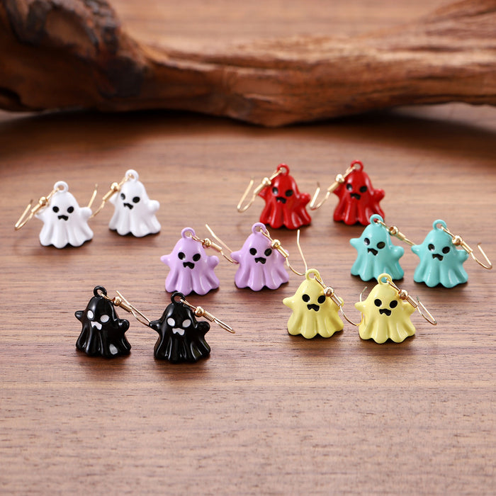 Wholesale  Gothic Ghost Stereo Metal Pendant Earrings for Women  Party Earrings Gifts