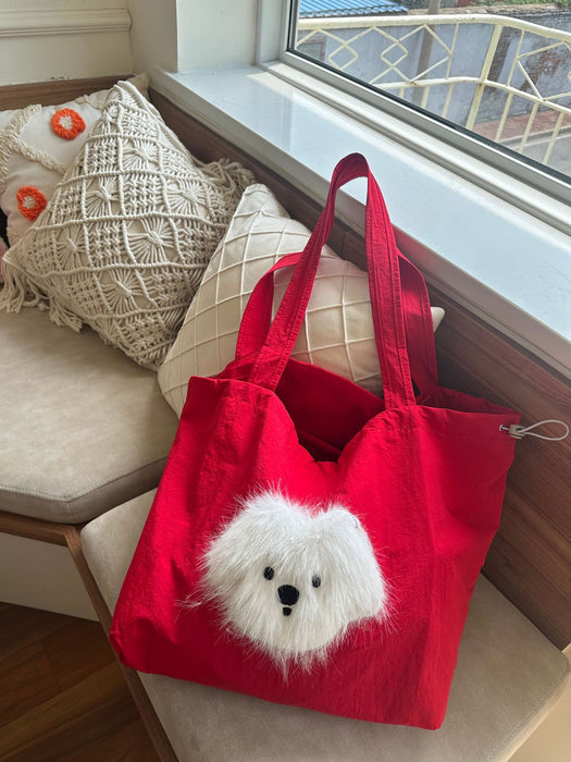 Wholesale Printed drawstring shoulder bag, large capacity handheld canvas, simple and fashionable