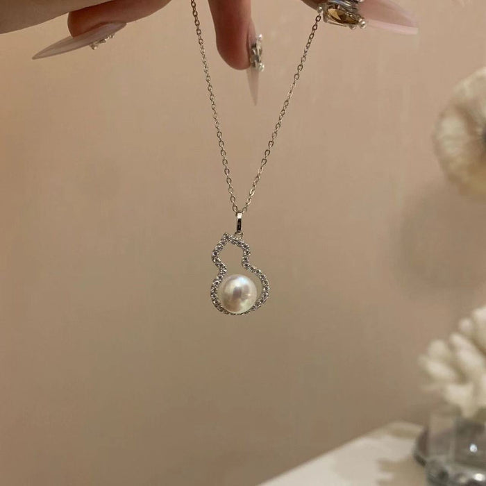 Wholesale Ruyi Pearl Gourd Necklace, Women's Versatile Style, Fashionable, High end, Light Luxury Pendant, Clavicle Chain