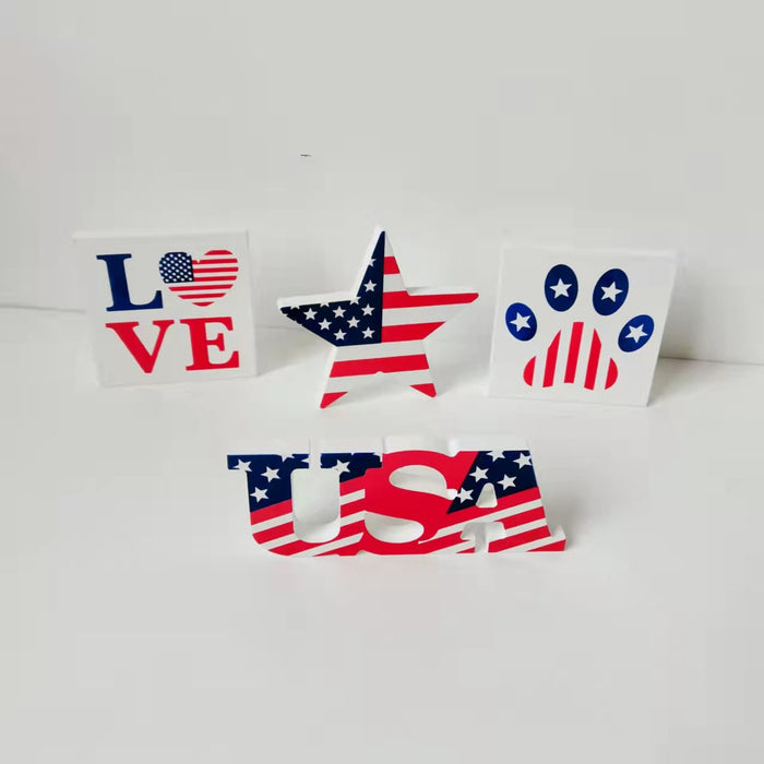 Wholesale Ornament, wooden crafts, National Day flag, festive atmosphere, decoration props, wholesale in stock