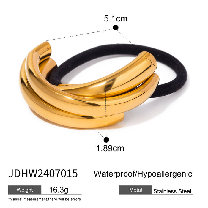 Wholesale Stainless Steel U-shaped Hair Ring Ponytail Titanium Steel Rubber Band JDC-HS-JD002