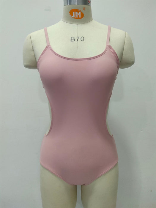 Wholesale One piece suspender leak back sexy minimalist swimsuit