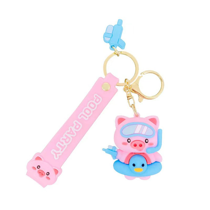 Wholesale Cartoon Summer Pool Party Keychain