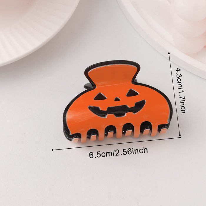 Wholesale Pumpkin Skull Hair Claw Clip PVC Black Orange Shark Clip Women S Fashion Hair Accessory