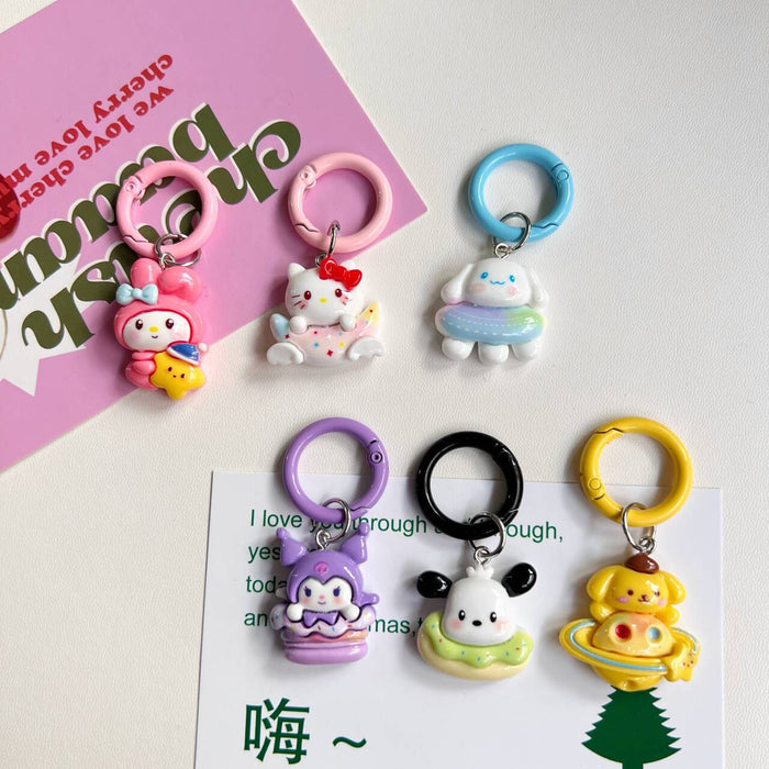 Wholesale Circle keychain, cute backpack pendant, keychain, cartoon gift accessory