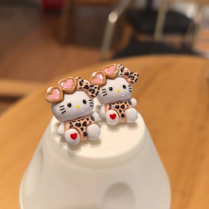 Wholesale cute leopard print S925 silver earrings