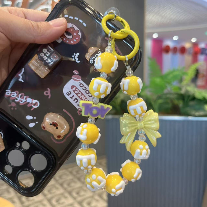 Wholesale Handmade bead painted bow, mobile phone chain pendant, letter bag pendant, hanging decoration