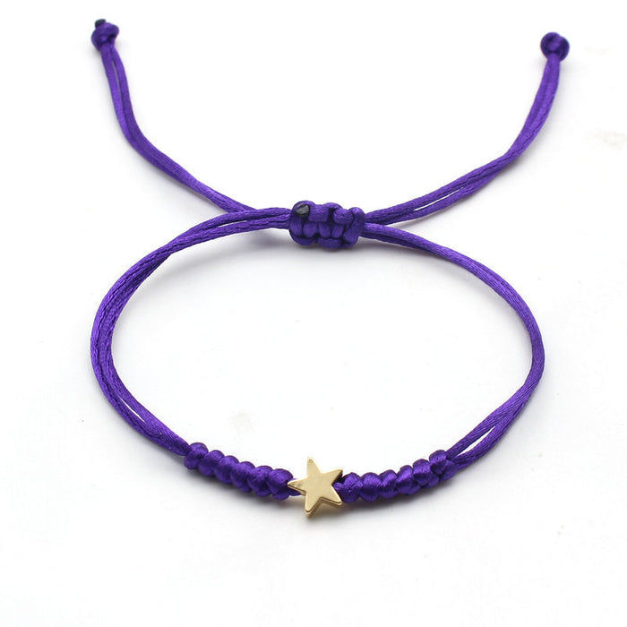 Wholesale Gold Pentagram Bracelet for Couples Handmade Woven Adjustable Simple Bracelet Women's Bracelet Rope JDC-BT-SX012