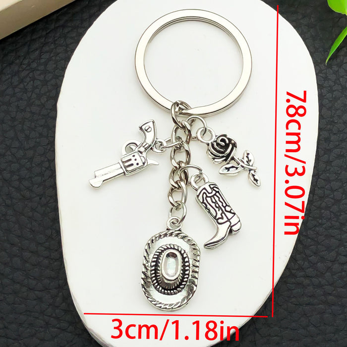Wholesale Oil-dripping hat pistol metal keychain