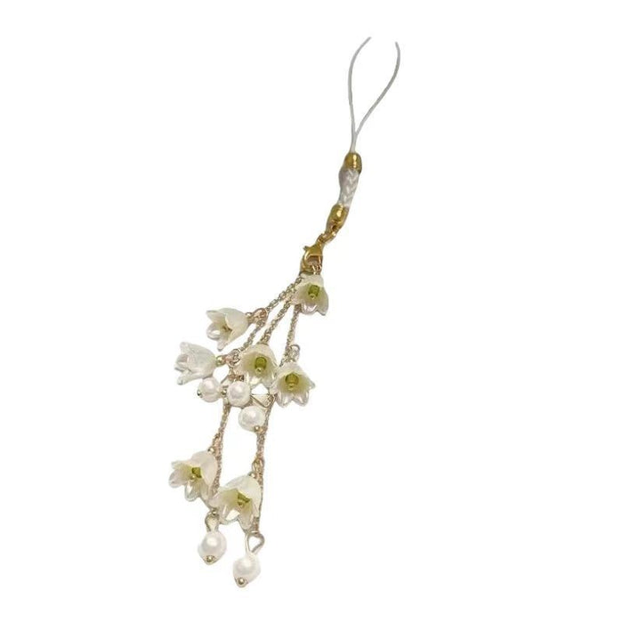 Wholesale lily orchid mobile phone chain flower mobile phone rope