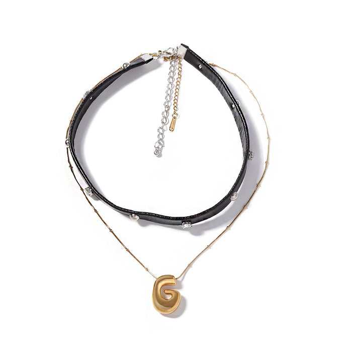 Wholesale Western Denim Style Personalized Trend Pendant Two-piece Necklace