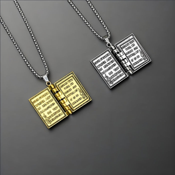Wholesale New Vintage Pendant, Personalized Fashion Book Necklace, Creative Retro Cross Necklace