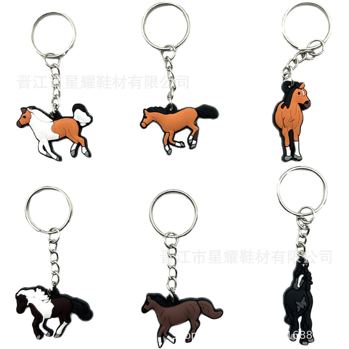 Wholesale Cartoon pony keychain pendant DIY backpack key accessories luggage accessories pendant
