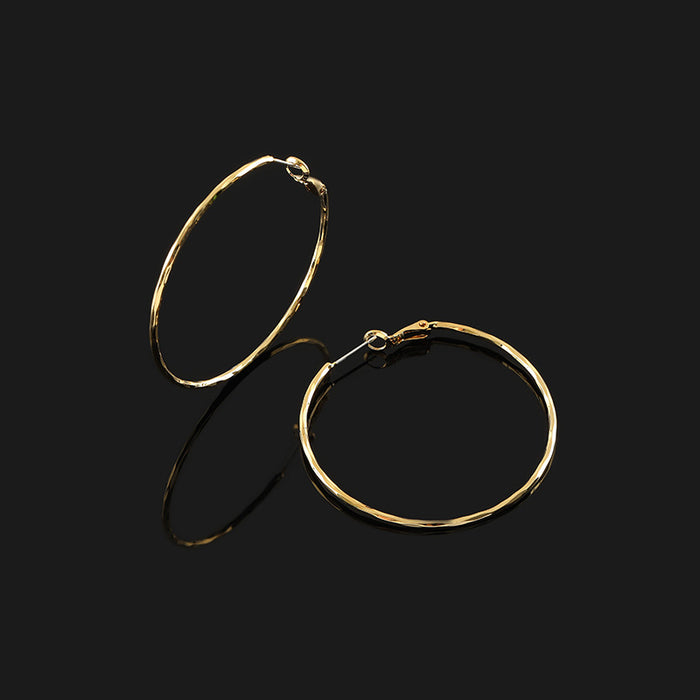 Wholesale large circle earrings silver needle non-pierced integrated coil ear clip earrings