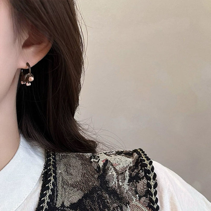 Wholesale cute cartoon earrings silver needle girls  brown earrings