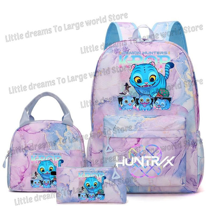 Wholesale Children' s KPOP Series Multi-Color Backpack Bags Three-Piece Set