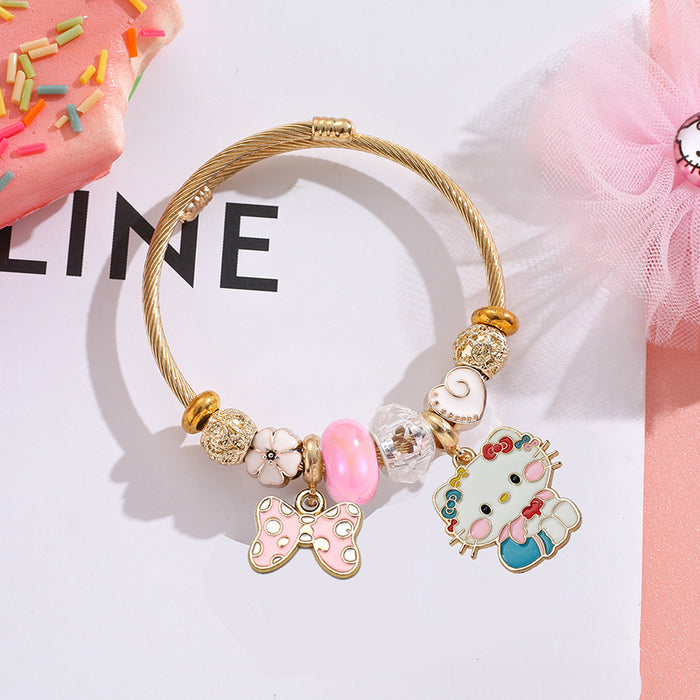 Wholesale Cute Stainless Steel Cartoon Bangle for Women Everyday Wear Fashion Accessory