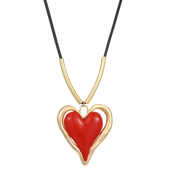 Wholesale  jewelry exaggerated love necklace girl heart pendant clavicle chain women