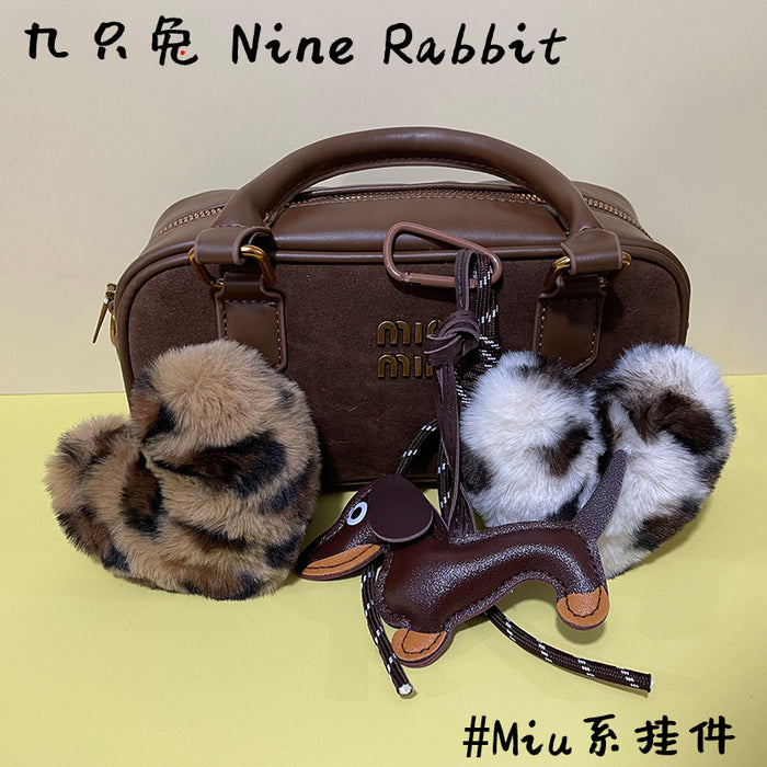 Wholesale leopard plush peach heart bag pendant dog pendant