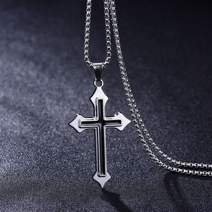 Wholesale Cross necklace for men and women, Instagram trendy couple, bouncing disco pendant, personalized student, hip-hop style, design sense, niche necklace