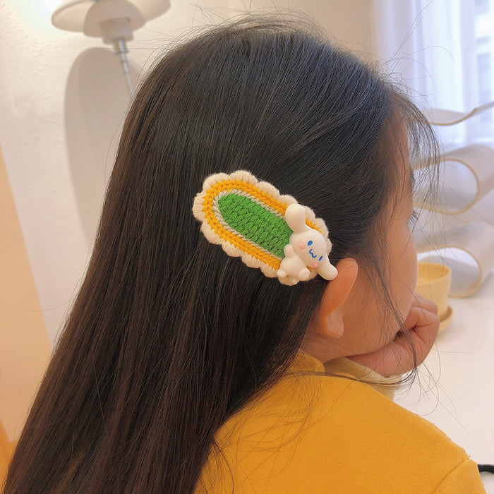 Wholesale Cartoon Wool Knitted Hairpin JDC-HC-HengX013