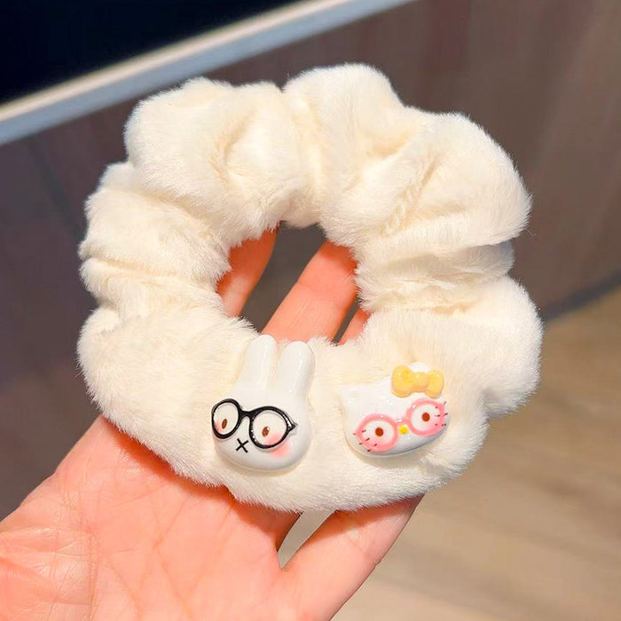Wholesale Cute and able rabbit and cat plush scrunchies.