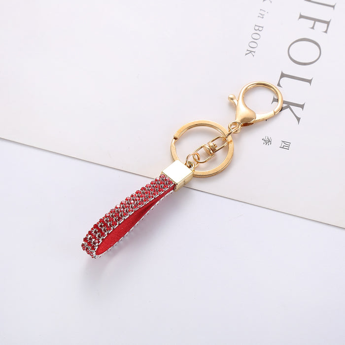 Wholesale Diamond keychain anti-loss decorative bag pendant car key rope headset chain jewelry