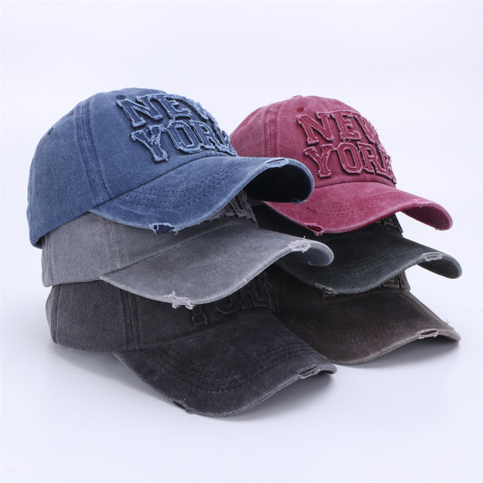 Wholesale Retro soft top duckbill hat, fashionable street photography, trendy sun hat, embroidered letter baseball hat for men and women