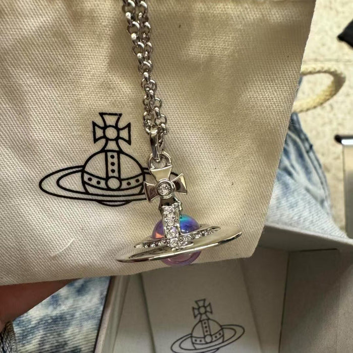 Wholesale Planet Necklace Women Gradient Color High Clavicle Chain Tide