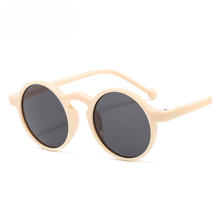 Wholesale New round frame crown prince sunglasses, trendy large frame sunglasses, rice nail sunglasses