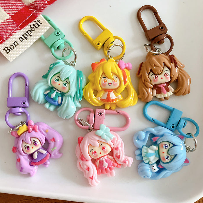 Wholesale Cute cartoon keychain pendant backpack hanging accessory with accessories