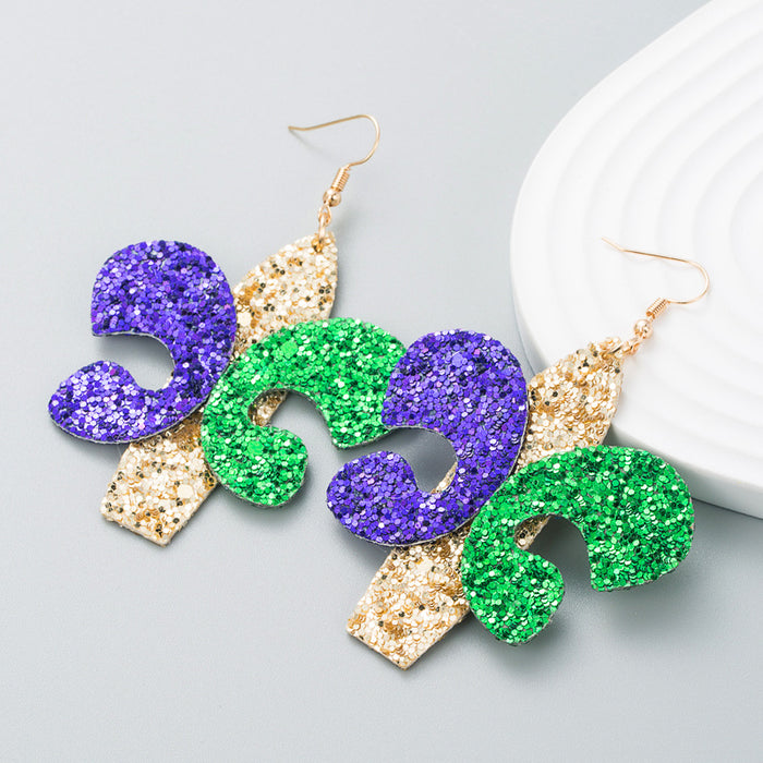 Wholesale Multi-layer PU leather cactus-shaped leather earrings